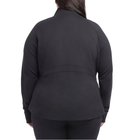 NEW Jockey Women’s Tulip Hem Yoga Black Salt Zip-Up Mock Neck Jacket, Size XL - Picture 11 of 16